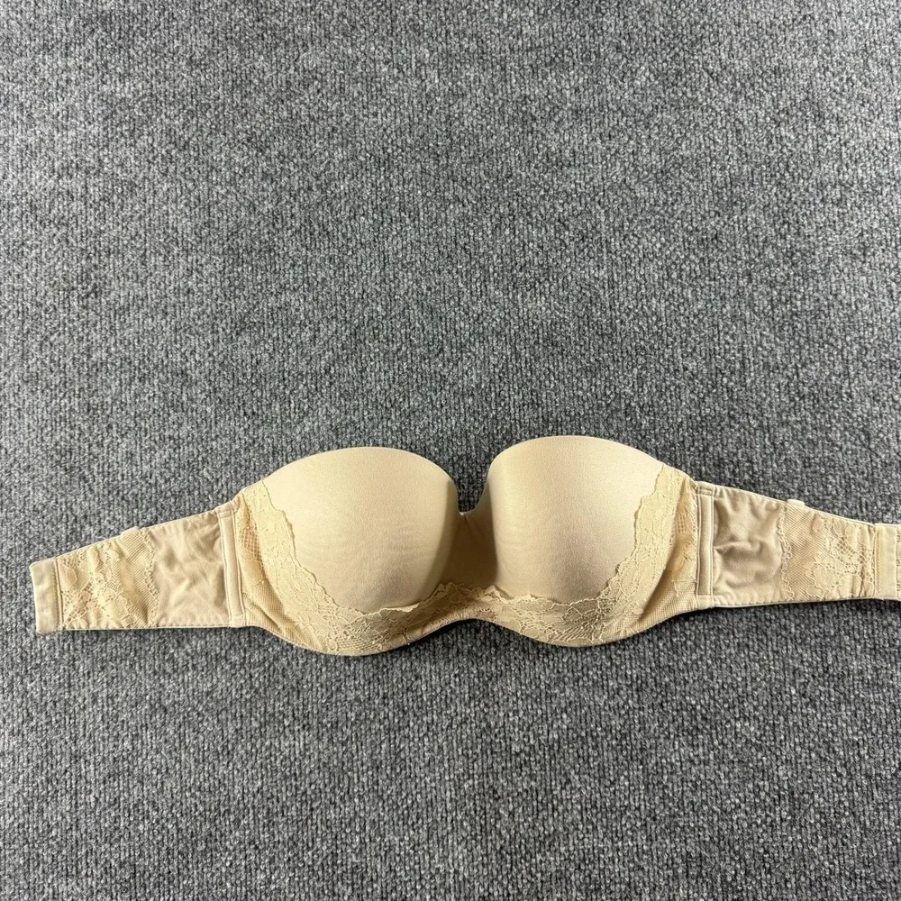 Victoria's Secret Body By Victoria Bra Womens 32DDD Beige Strapless Underwire